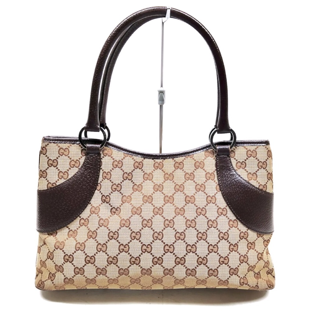 Authentic Gucci Vintage GG Monogram Brown Logo Shoulder Bag Tote EUC! - Picture 1 of 16